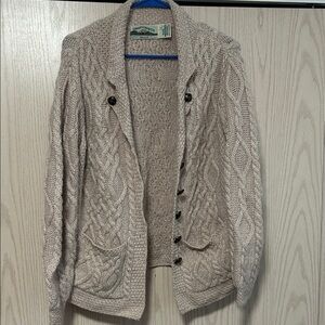 Aran Crafts Cream Merino Wool Knit Sweater